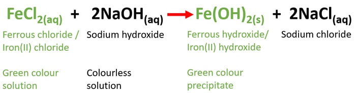 FeCl2 + NaOH = Fe(OH)2 + NaCl